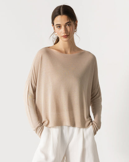 Amelie Lightweight Linen Top | Taupe