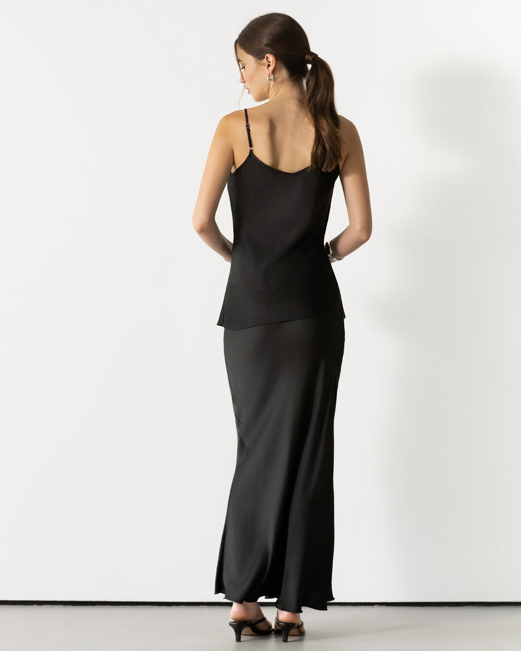 Cordelia Satin Vest | Black