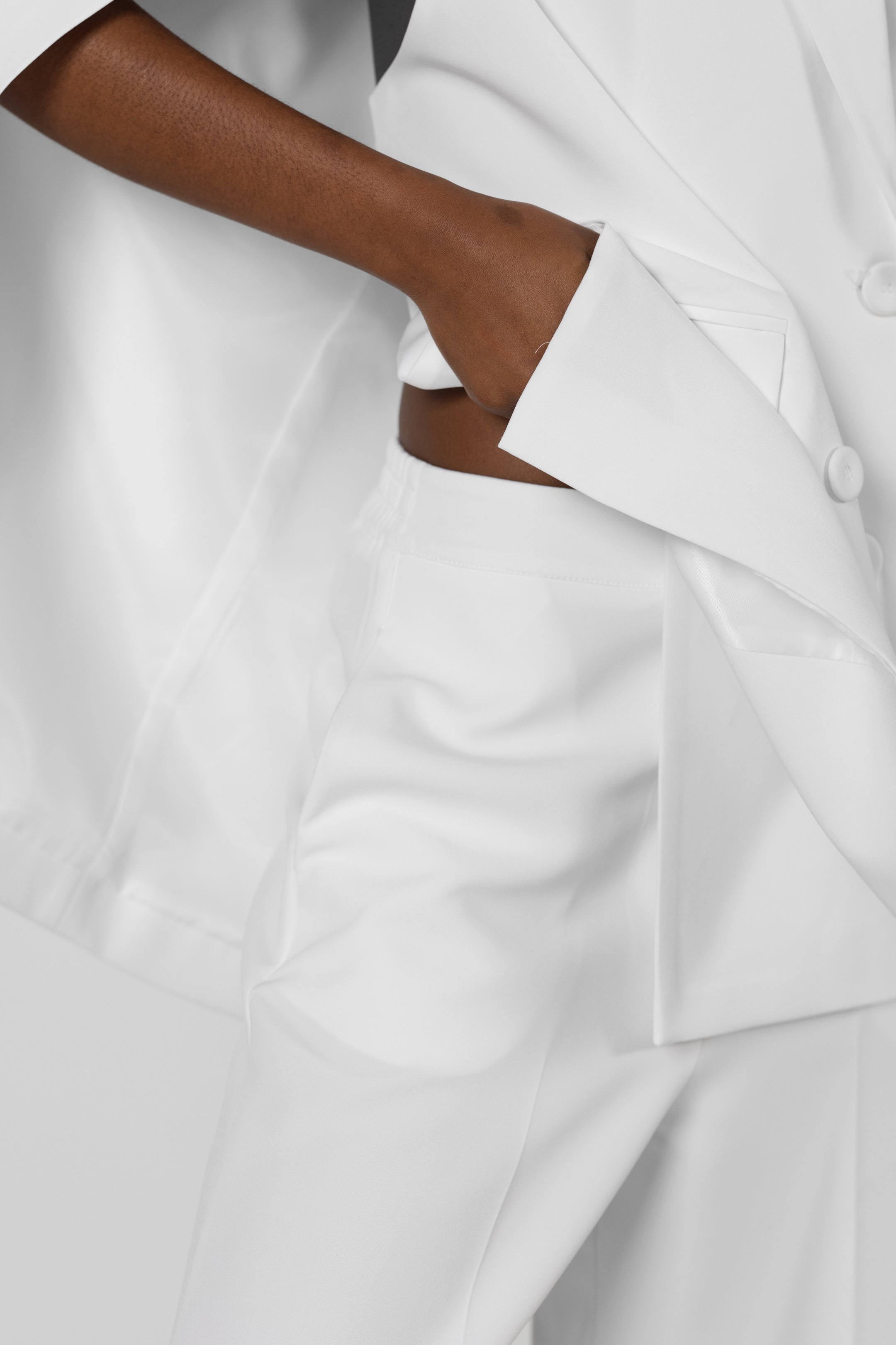 Spencer Tailored Elastic Waist Trousers | White