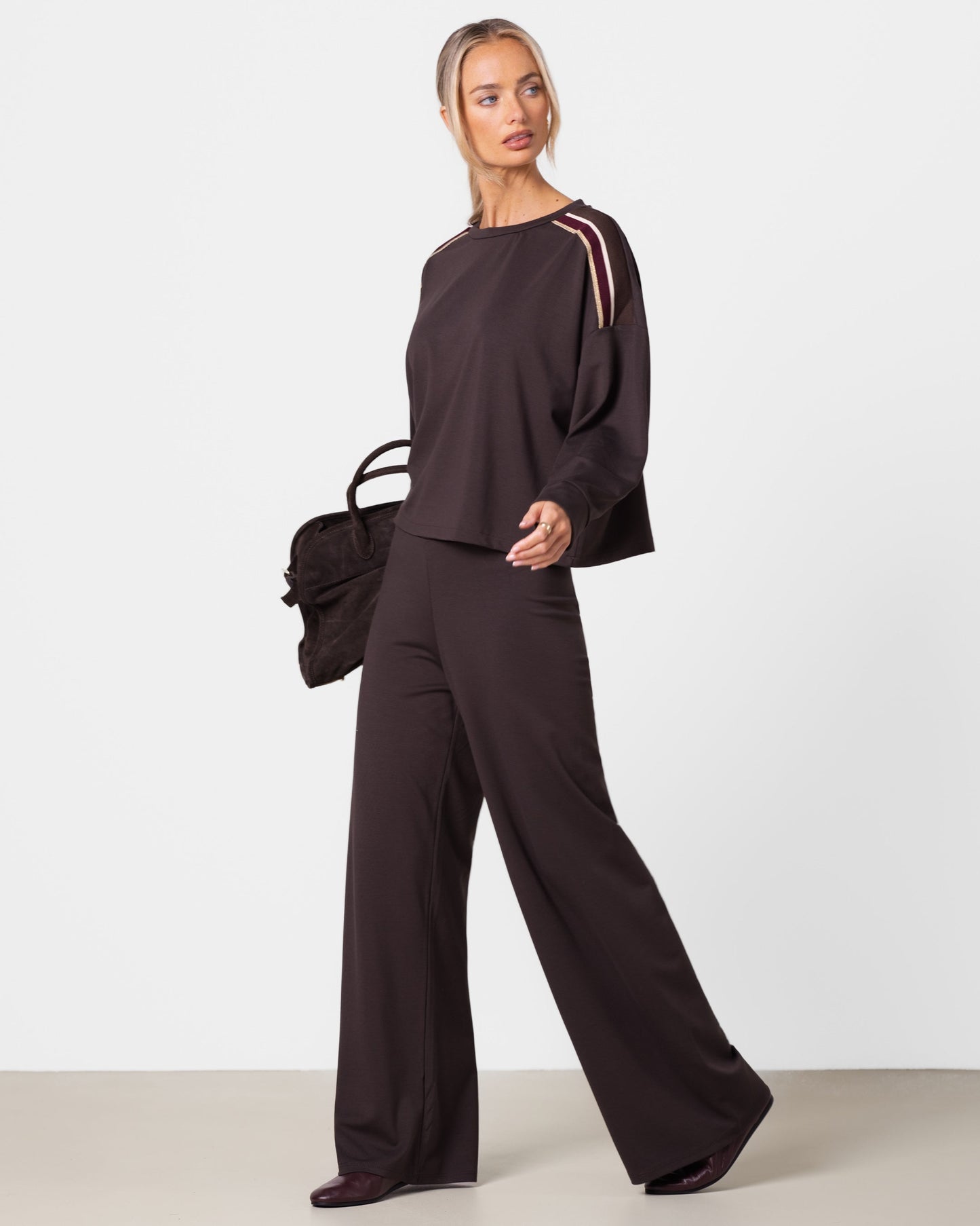 Yumi Striped Top | Chocolate Brown