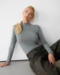 Lucia Featherweight High Neck Top | Grey Melange | Modal-Cashmere