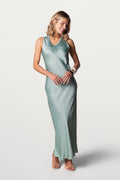 Sabrina Sleeveless Satin Dress | Mint