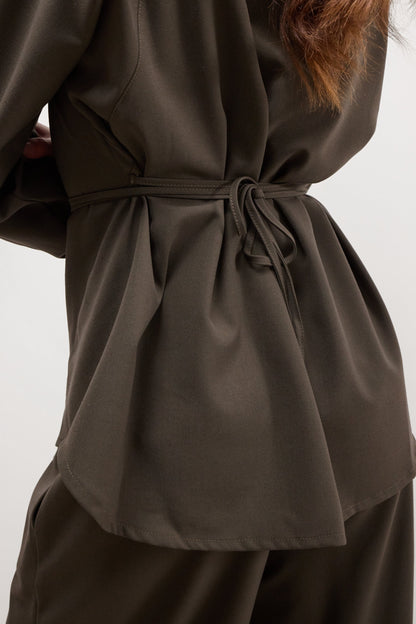 Ellis Tie Waist Shirt | Khaki