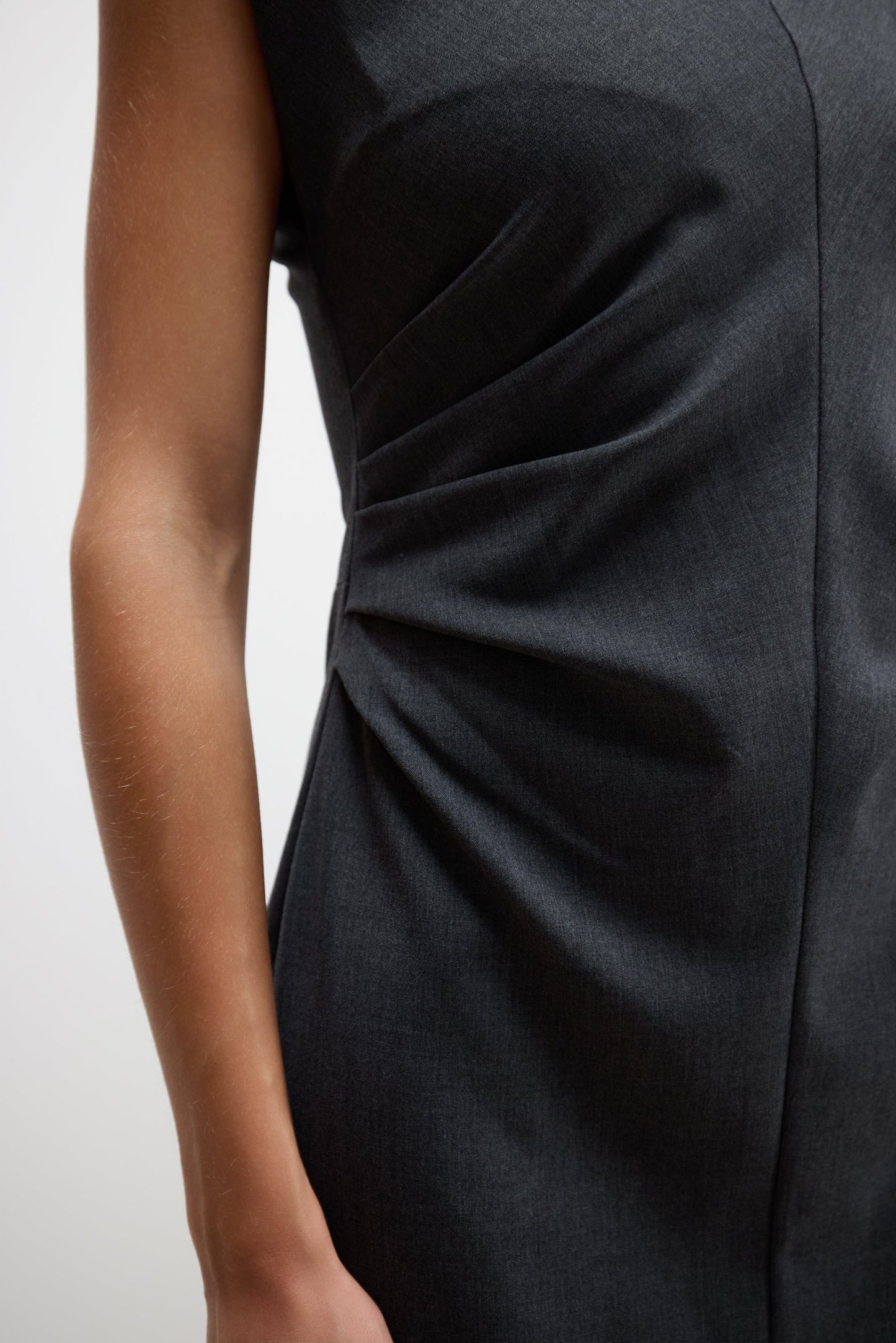Wilde Ruched Dress | Dark Grey Melange