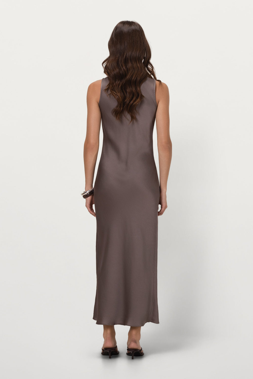 Sabrina Sleeveless Satin Dress | Mink