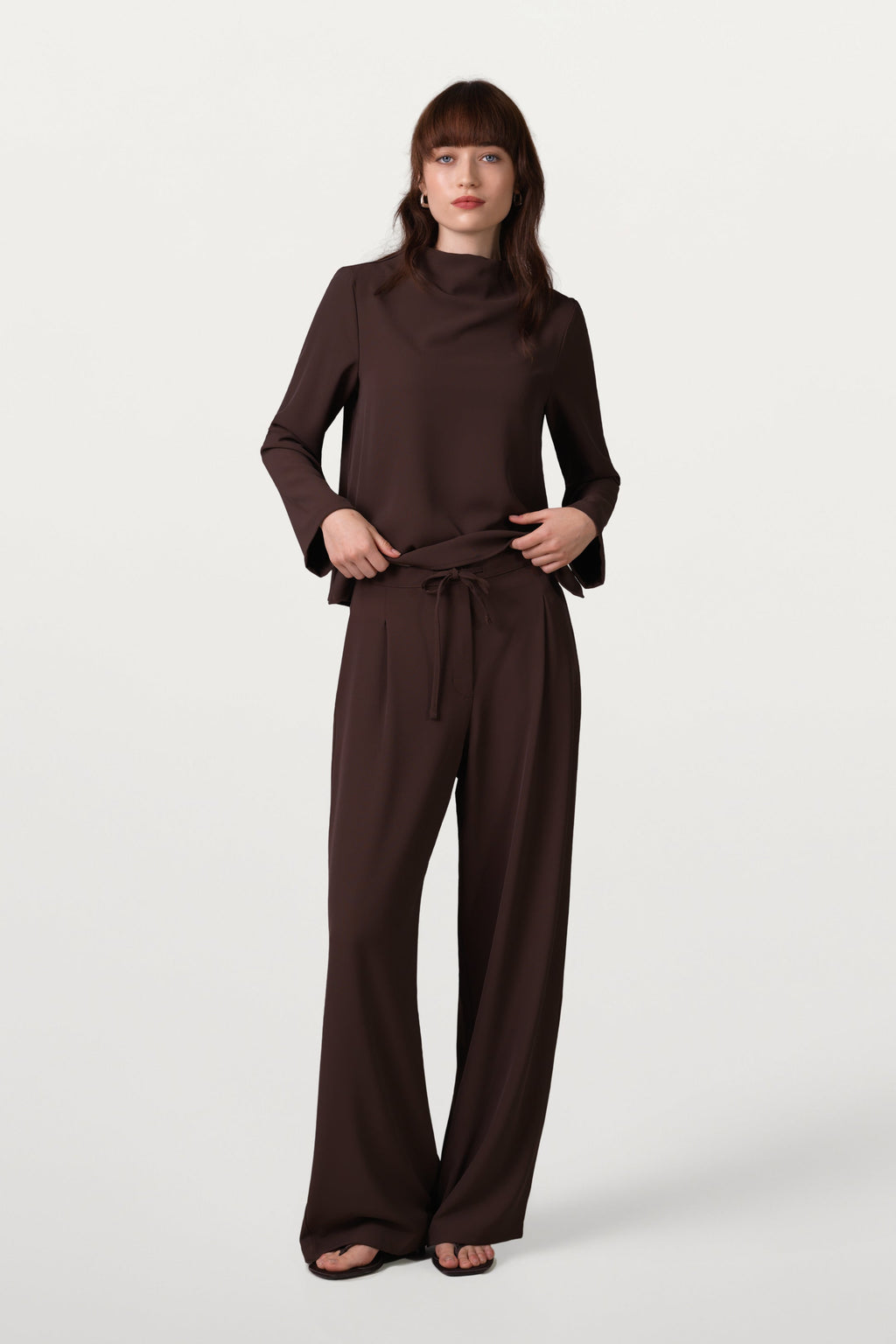 Lana High Neck Top | Espresso Brown