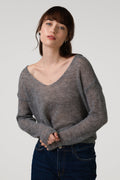 Rue Sheer Sweater | Grey | Alpaca Blend