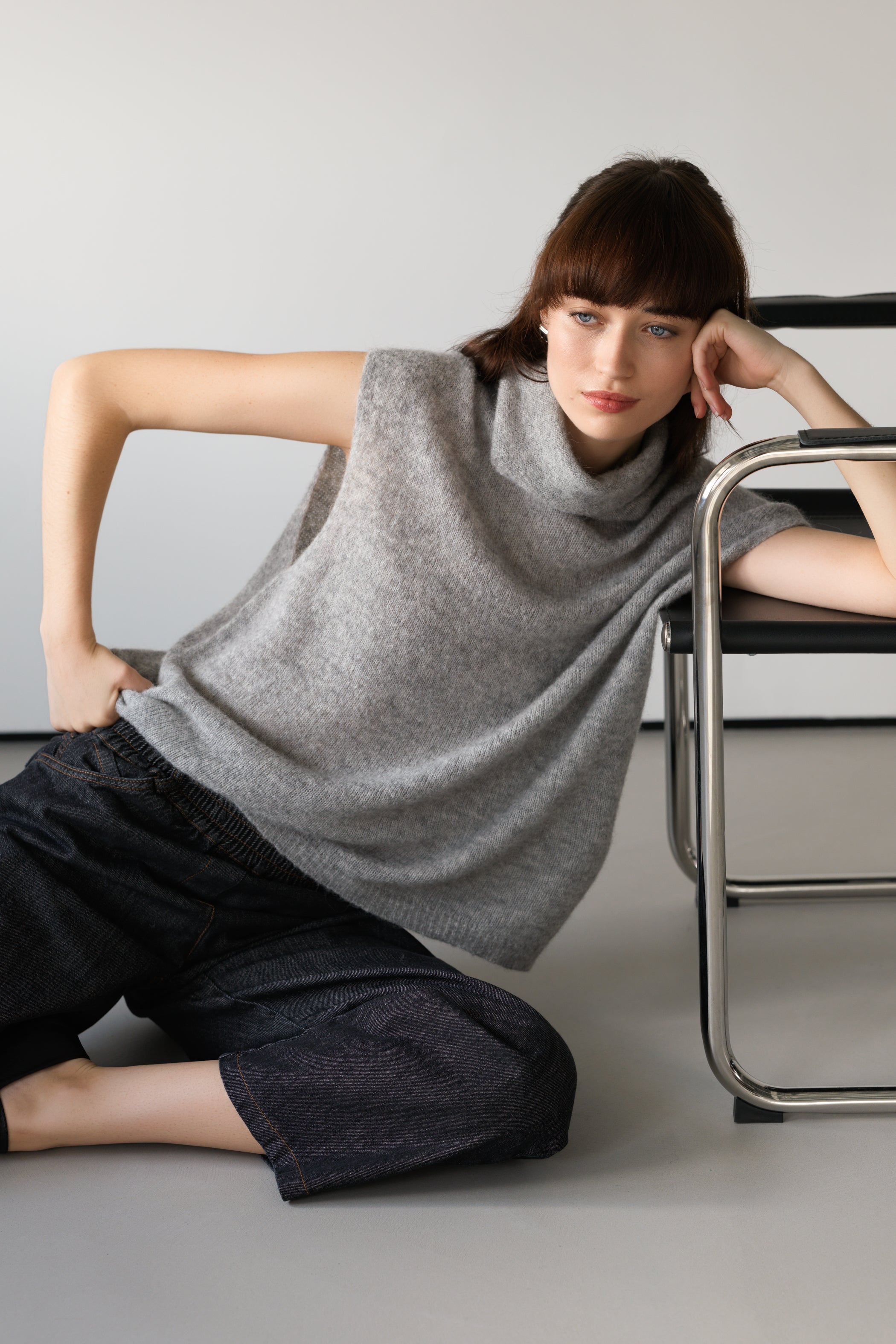 Nyx Sleeveless Turtleneck | Grey | Alpaca-Wool Blend