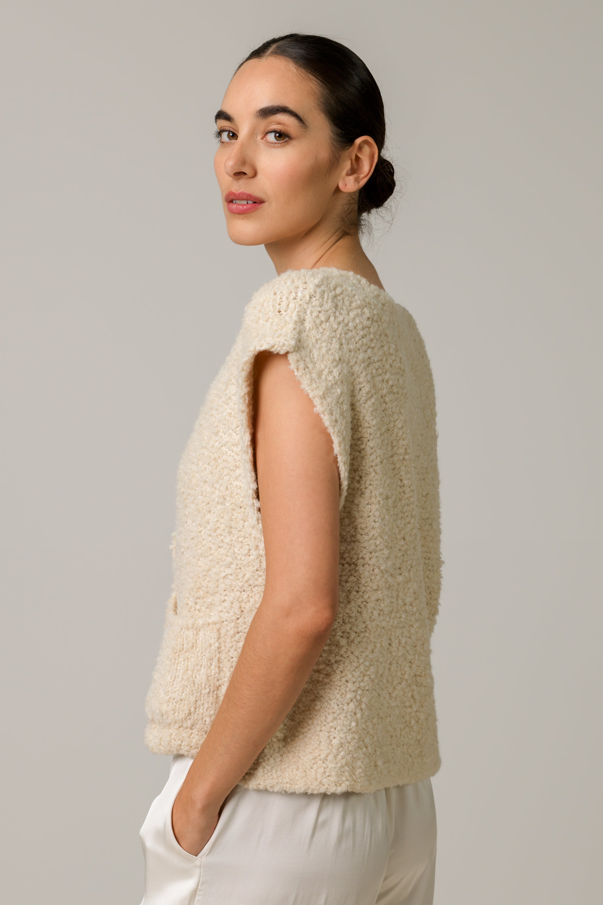 Josie Knitted Gilet | Light Beige