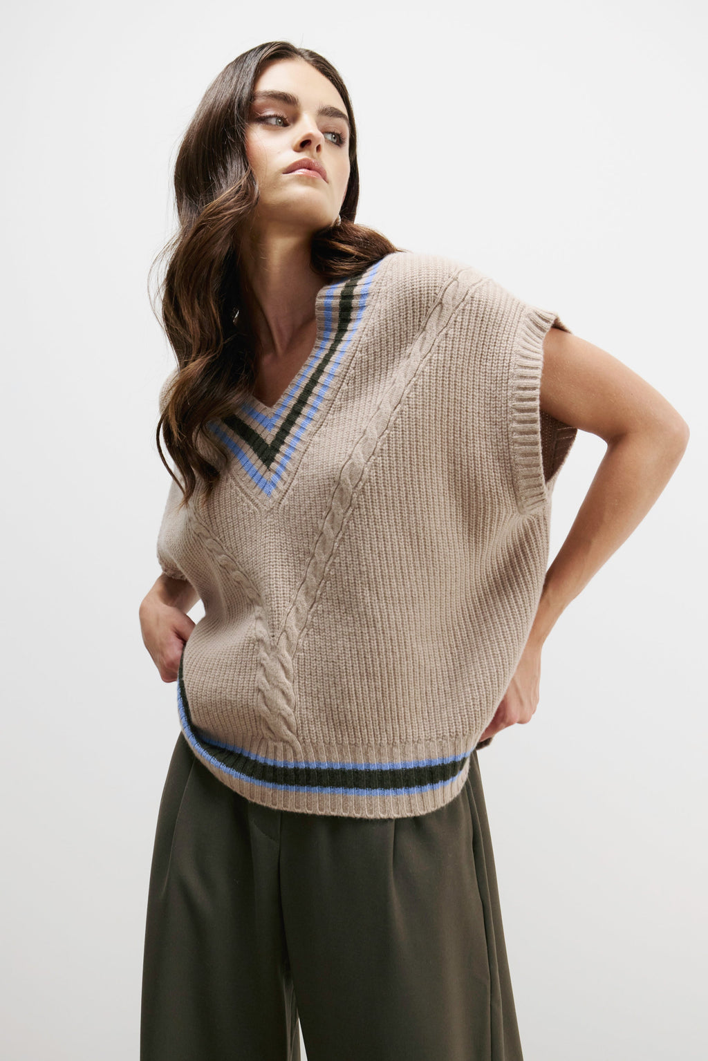 Poppy Knitted Vest | Mocha | Wool-Cashmere Blend