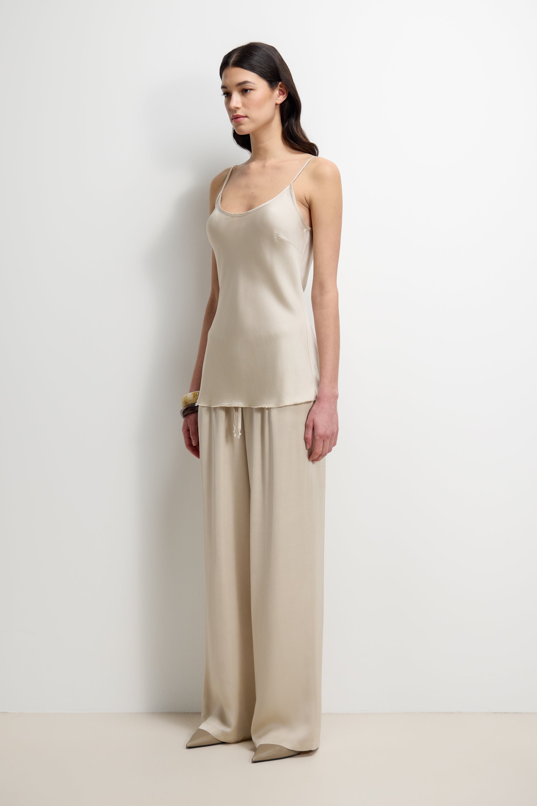 Cordelia Satin Vest | Light Beige