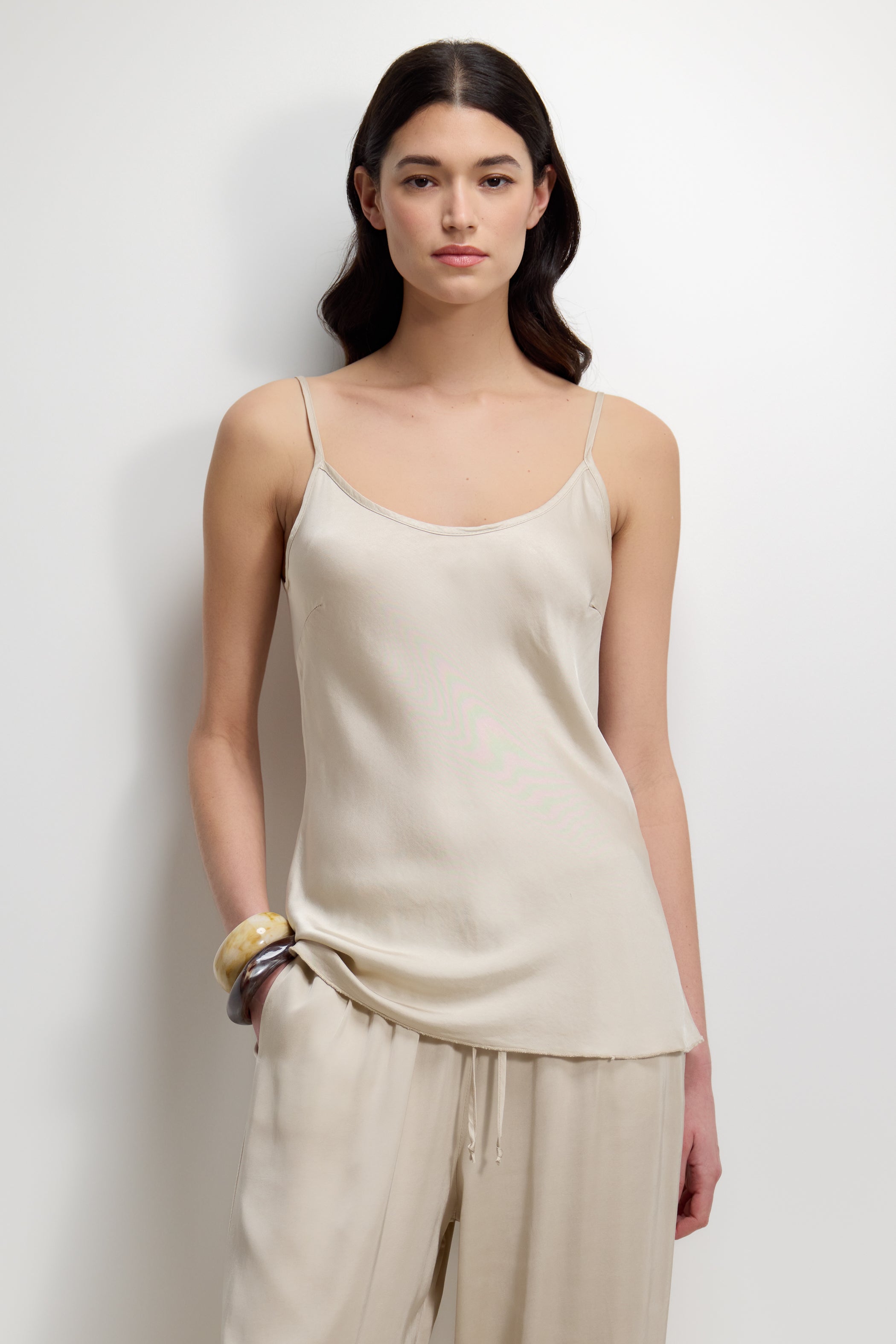 Cordelia Satin Vest | Light Beige