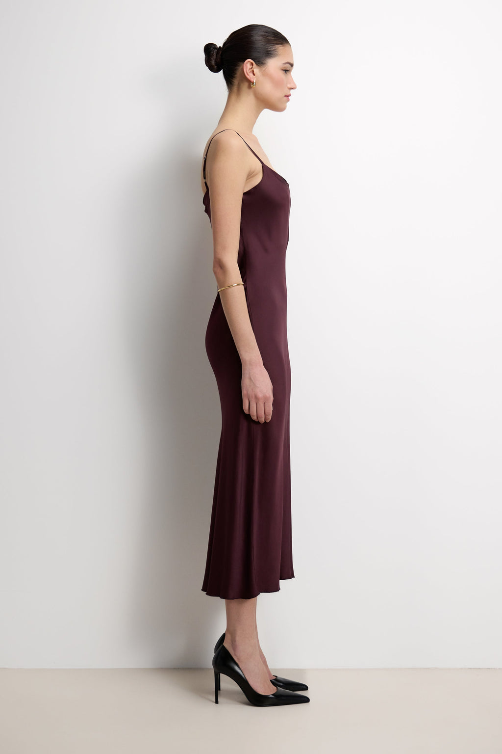Vionne Strappy Satin Dress | Amethyst Plum