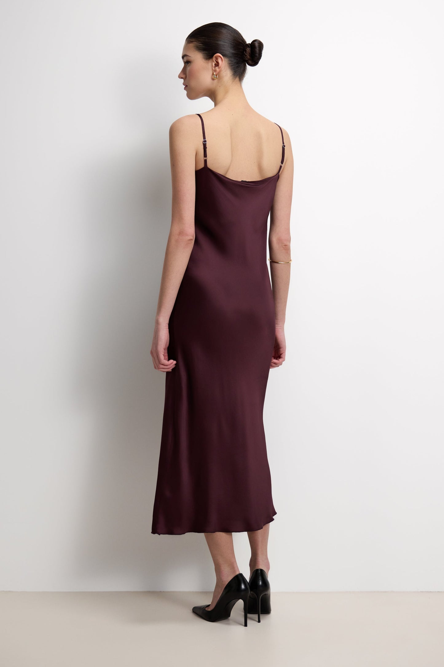 Vionne Strappy Satin Dress | Amethyst Plum