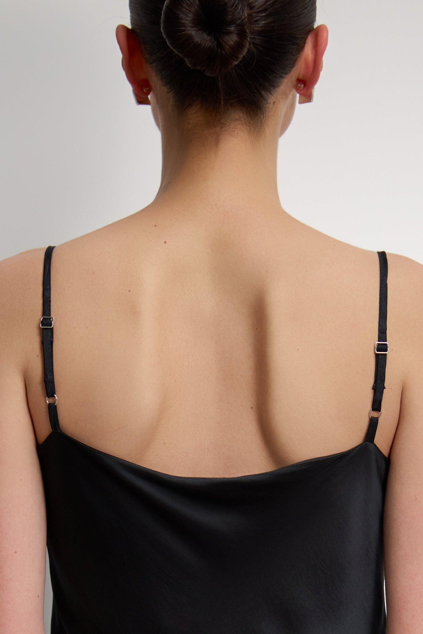 Vionne Strappy Satin Dress | Black