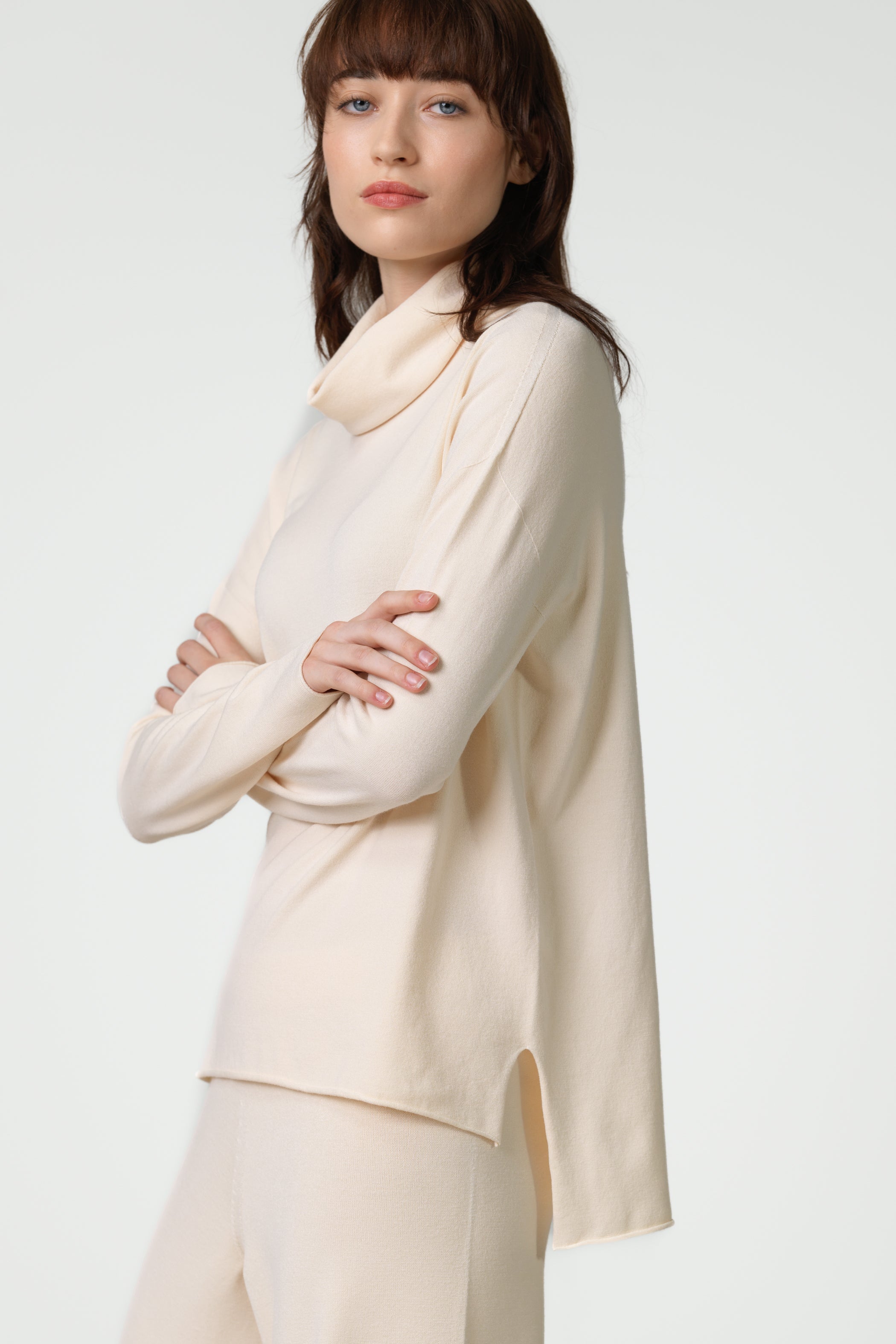 Kaia Roll Neck | Cream | Fine Knit