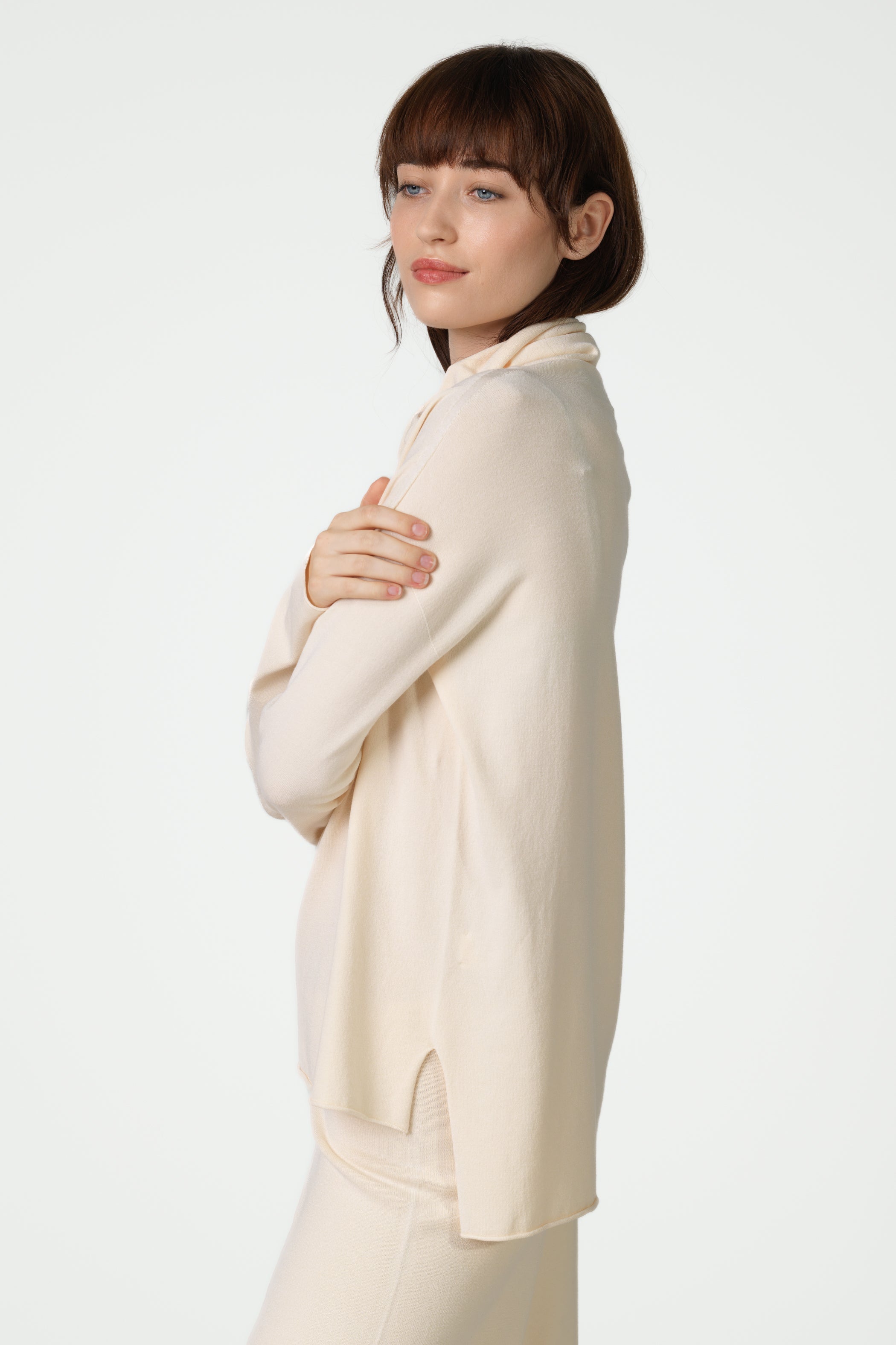 Kaia Roll Neck | Cream | Fine Knit