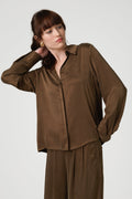Tabitha Cupro Shirt | Chestnut Brown