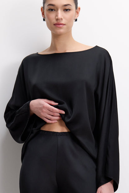 Arlet Wide Sleeve Boatneck | Black