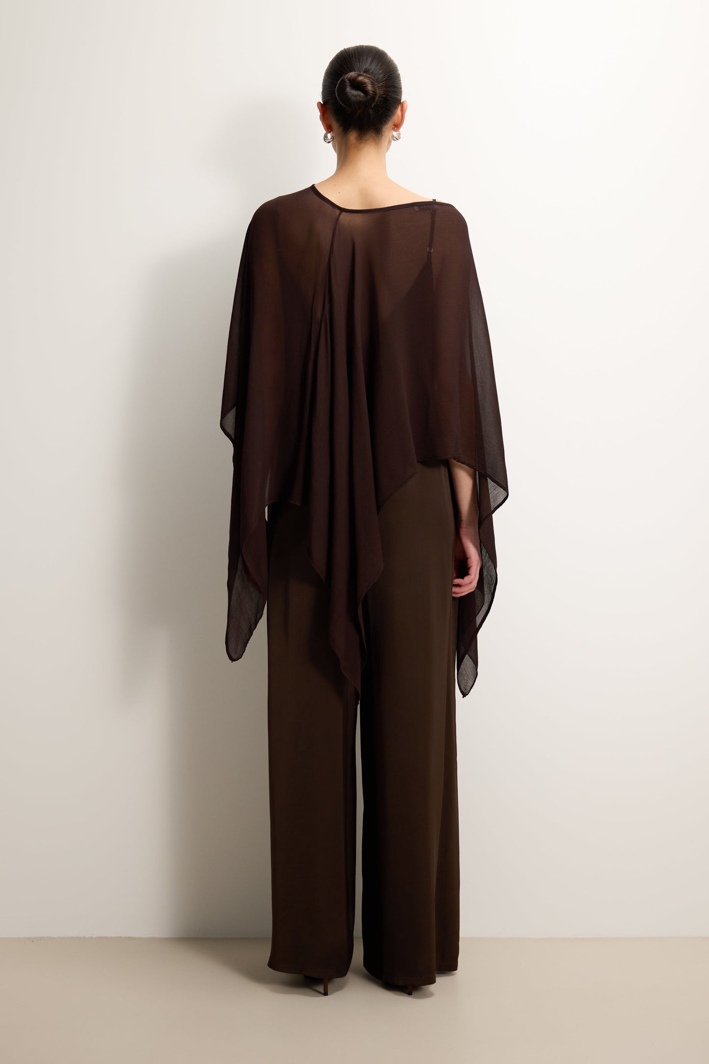 Emberly Lightweight Poncho | Espresso Brown