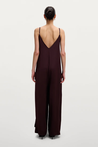 Audrey Satin Jumpsuit | Amethyst Plum