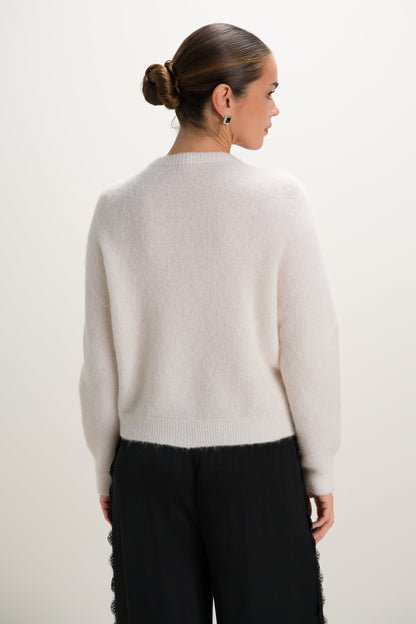 Evie Button Up Cardigan | Ivory | Alpaca-Wool Blend