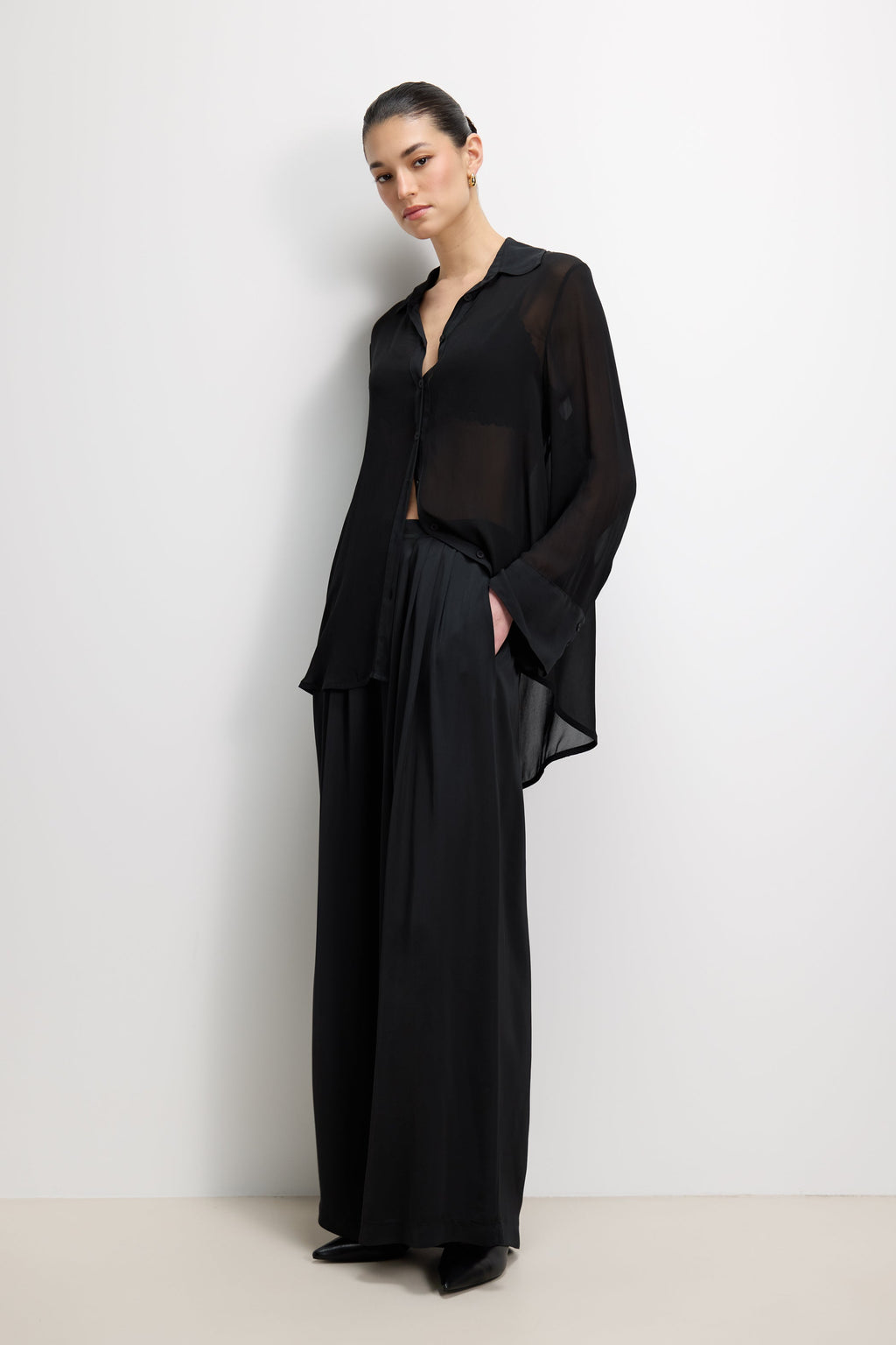 Francesca Sheer Shirt | Black