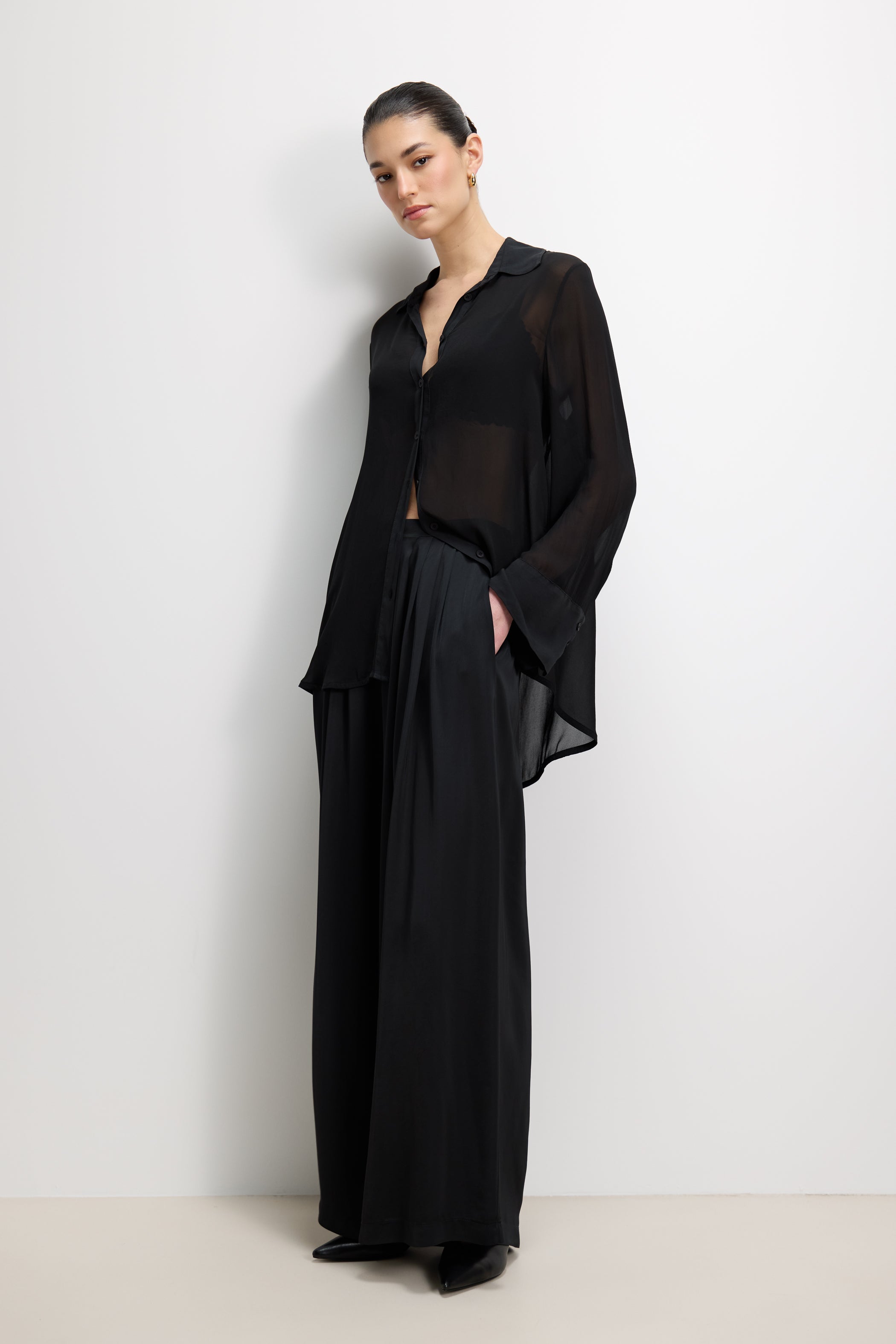 Francesca Sheer Shirt | Black