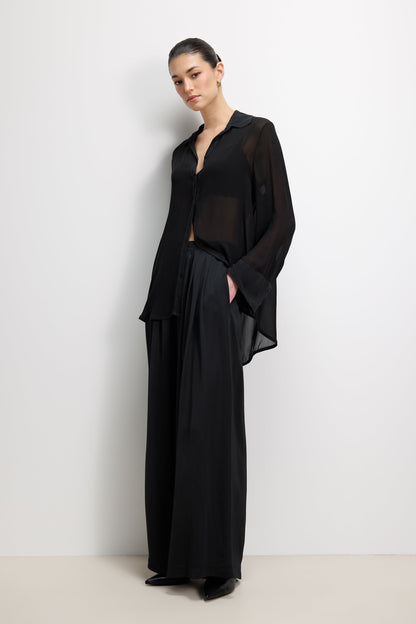 Francesca Sheer Shirt | Black