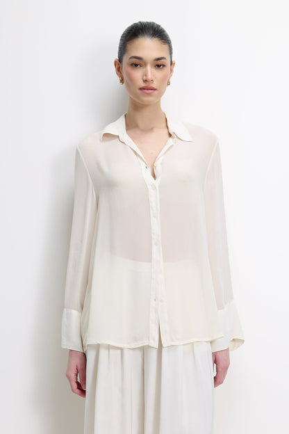 Francesca Sheer Shirt | Ivory