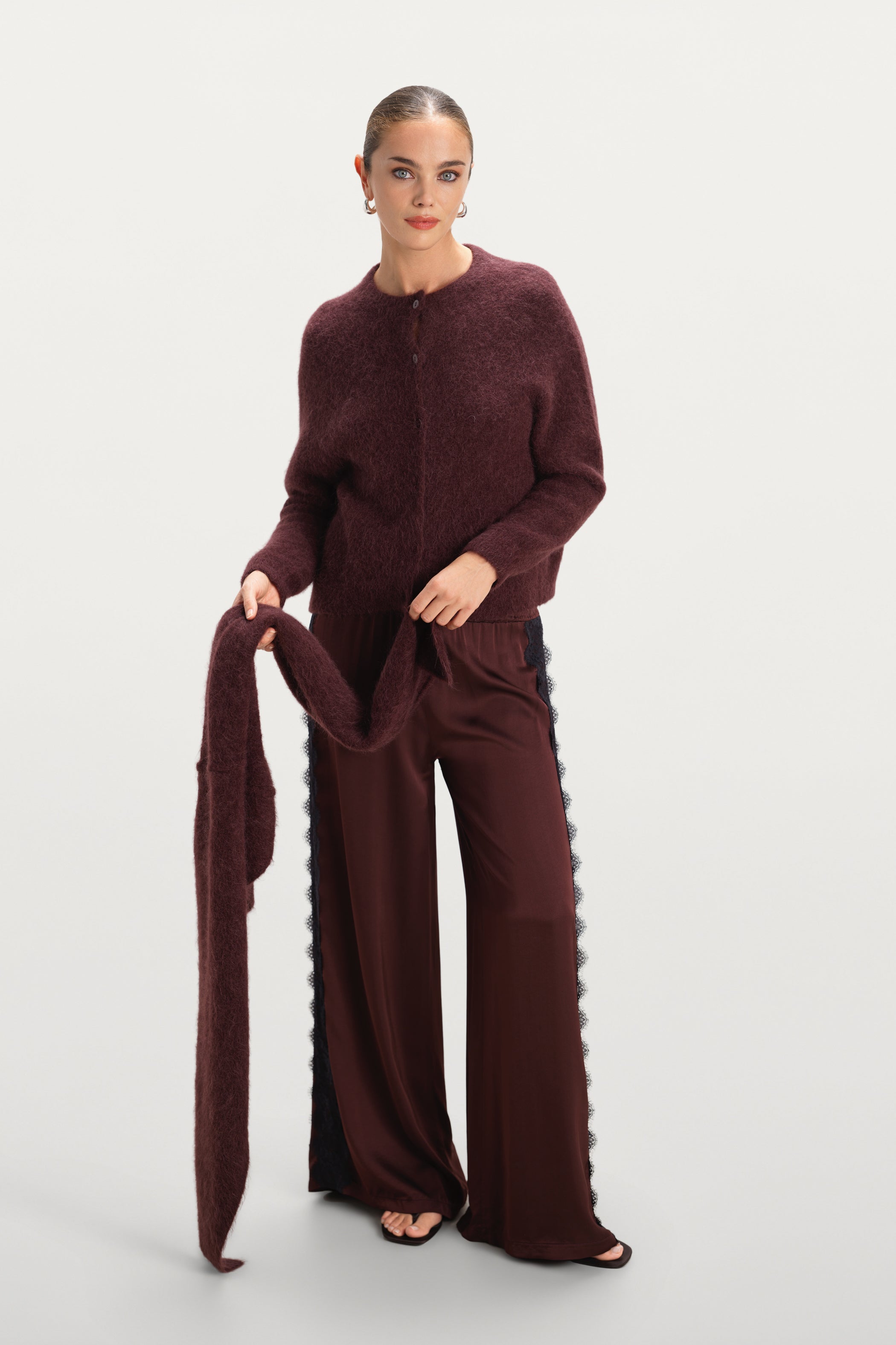 Evie Triangle Maxi Scarf | Amethyst Plum | Alpaca-Wool Blend