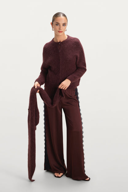 Evie Triangle Maxi Scarf | Amethyst Plum | Alpaca-Wool Blend