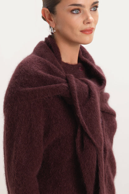 Evie Triangle Maxi Scarf | Amethyst Plum | Alpaca-Wool Blend