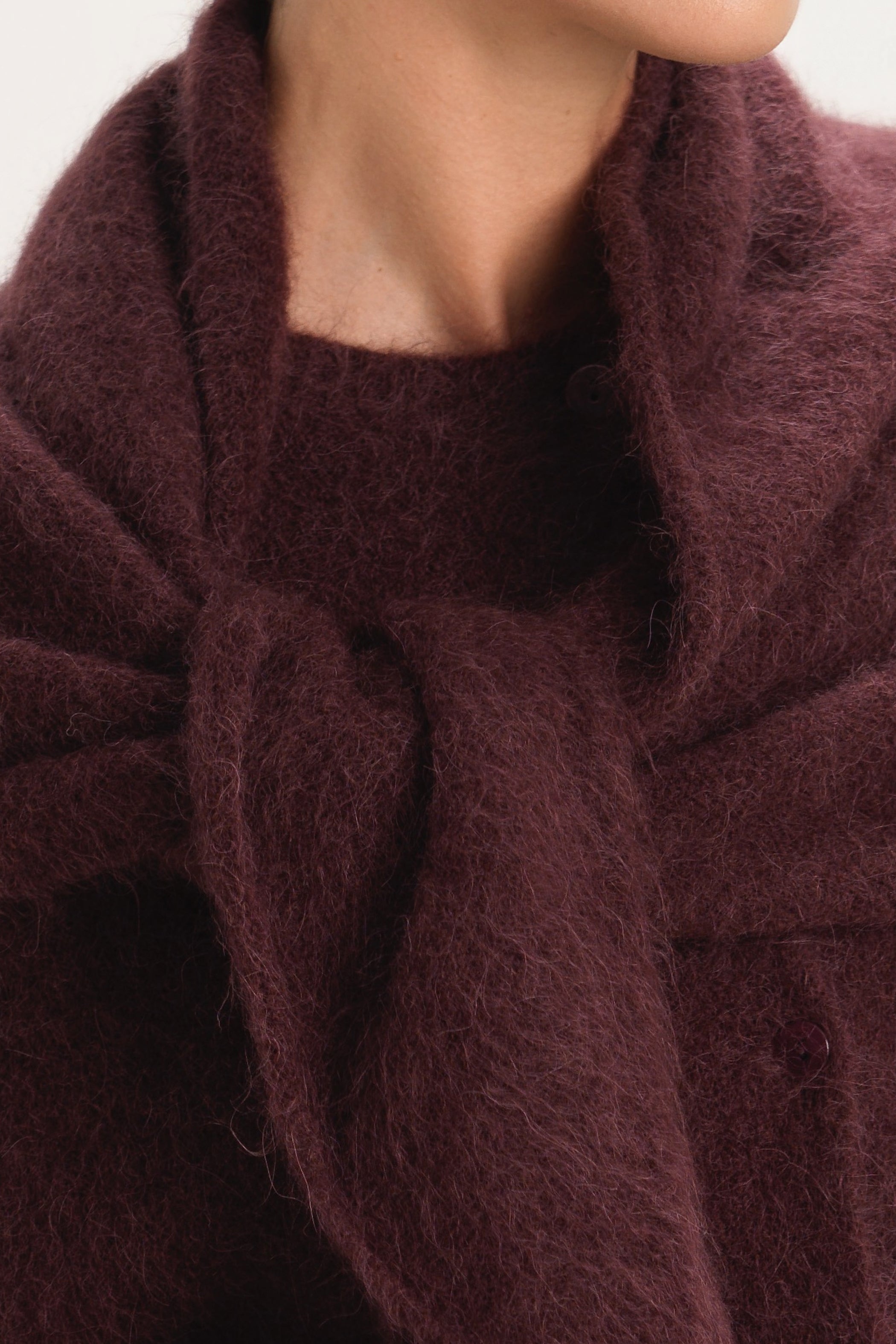 Evie Triangle Maxi Scarf | Amethyst Plum | Alpaca-Wool Blend