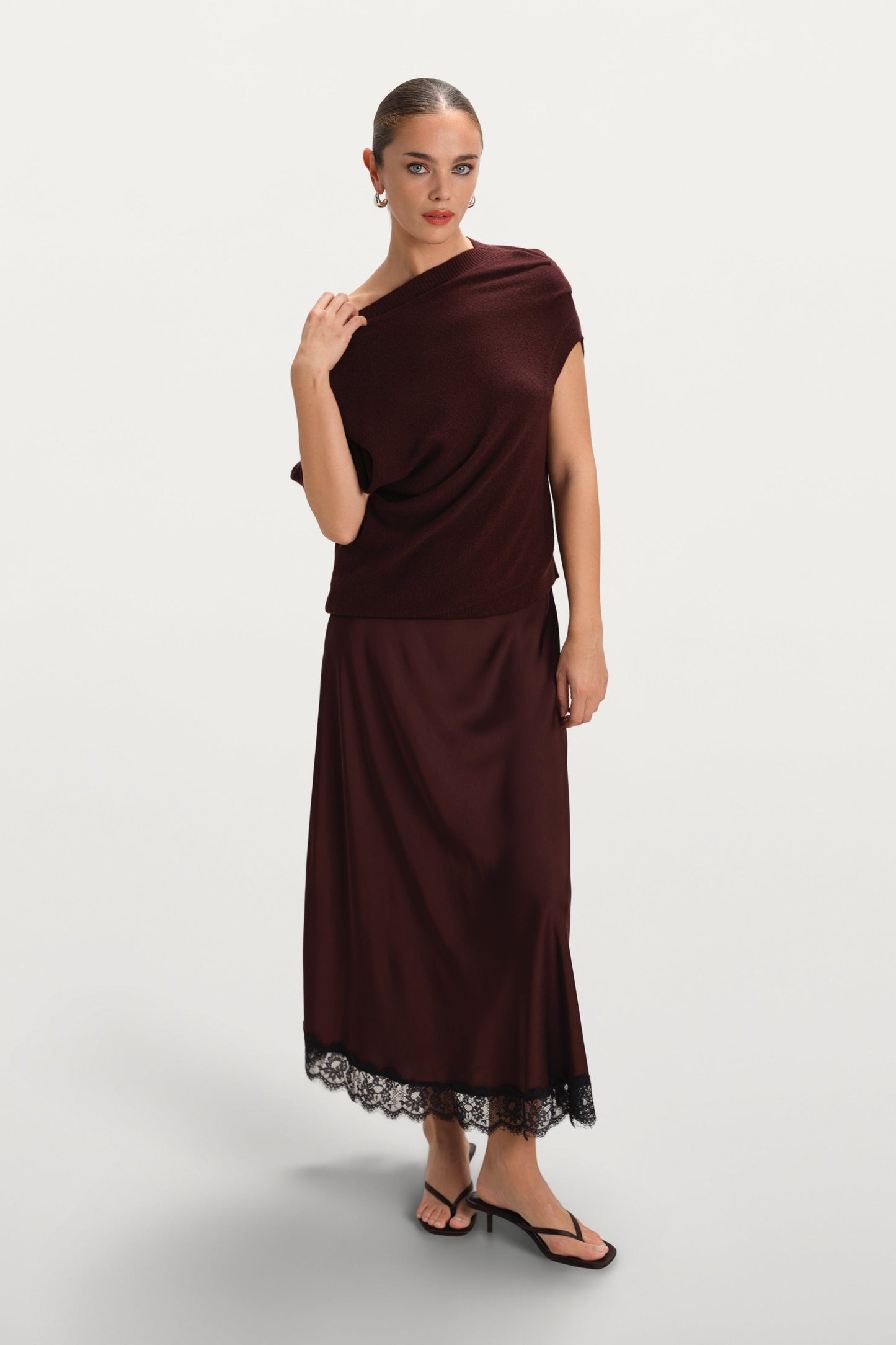 Vivienne Asymmetric Knit | Plum
