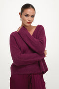 Vera V Neck Sweater | Burgundy | Alpaca Blend