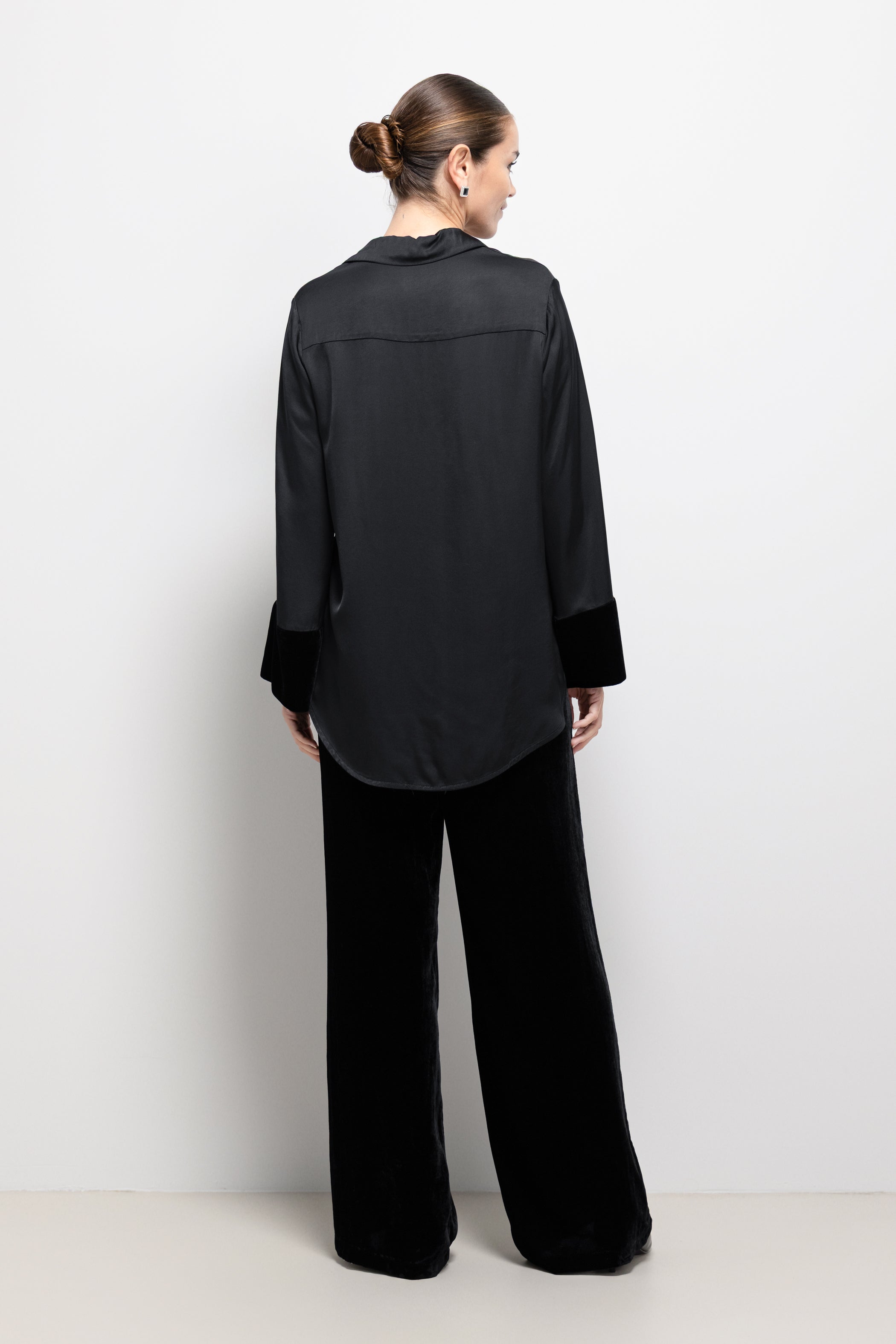 Piper Velvet Elastic Waist Trousers | Black
