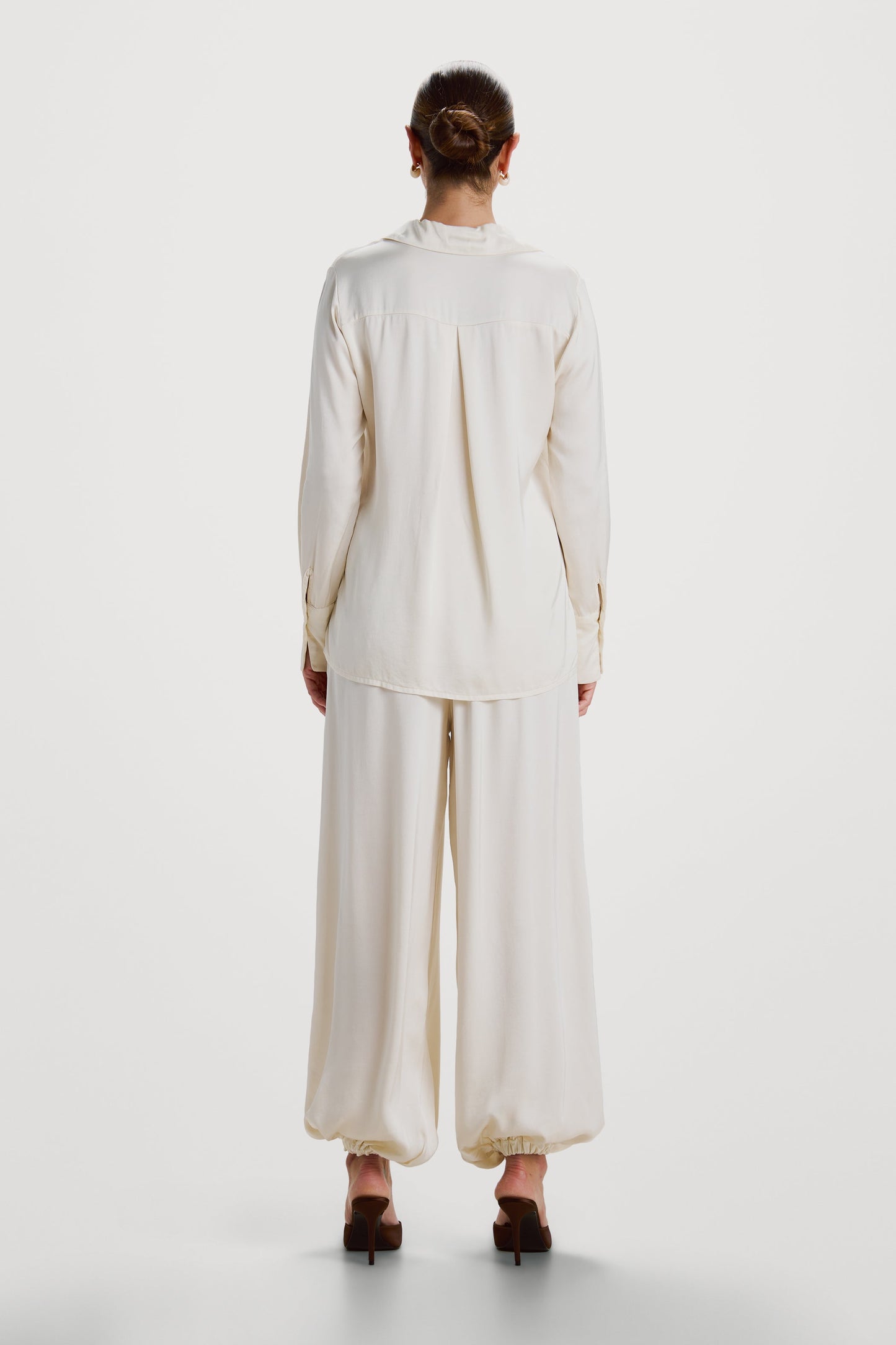 Belle Balloon Satin Trousers | Ivory