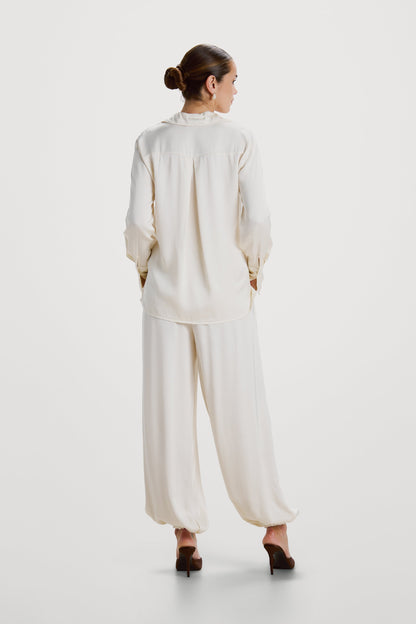 Belle Balloon Satin Trousers | Ivory