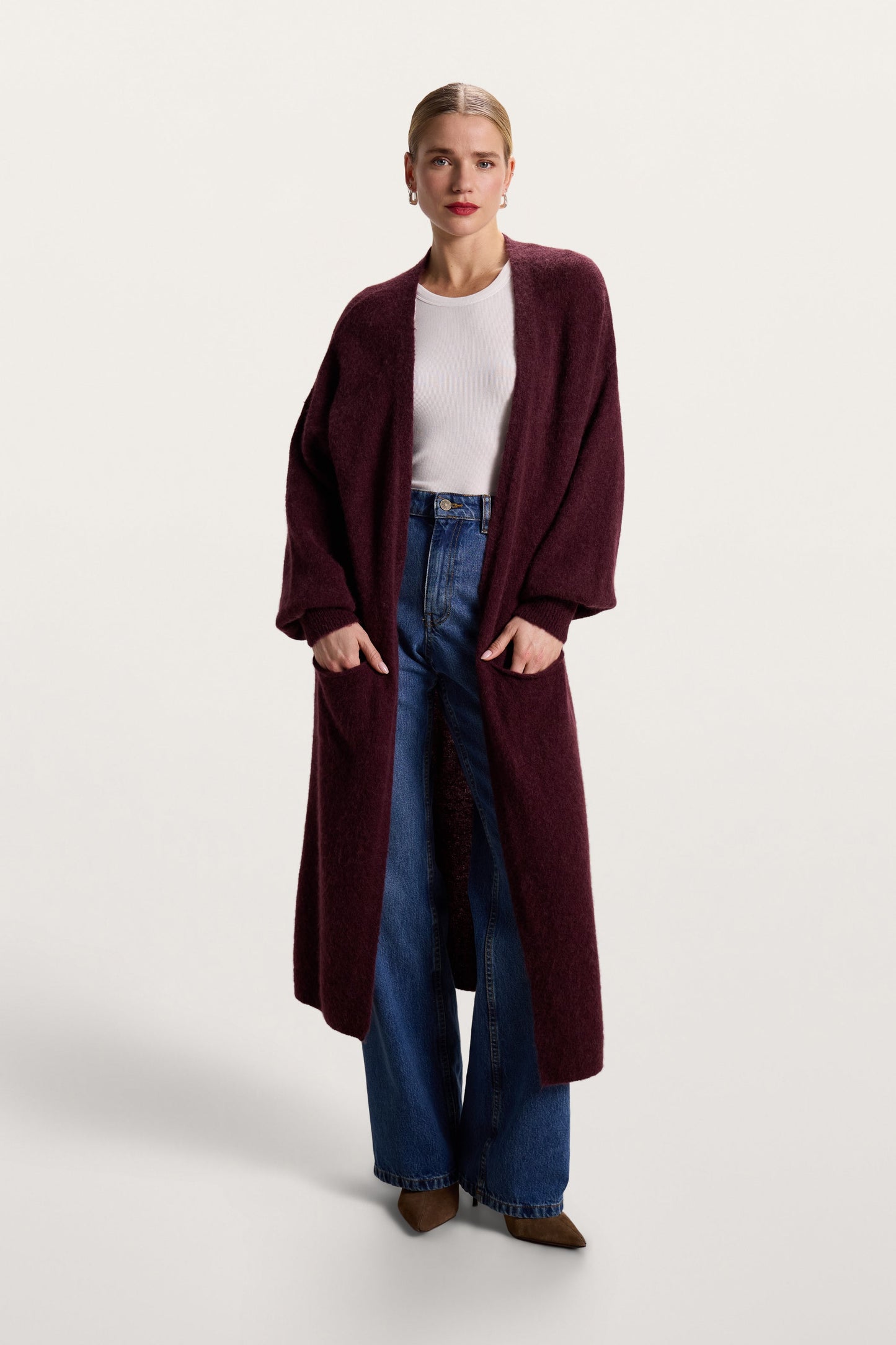 Yasmin Open Cardigan | Amethyst Plum | Alpaca Blend