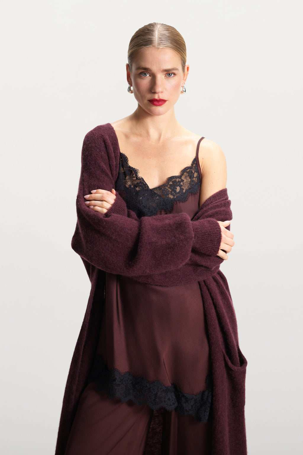 Yasmin Open Cardigan | Amethyst Plum | Alpaca Blend