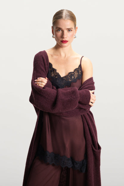 Yasmin Open Cardigan | Amethyst Plum | Alpaca Blend