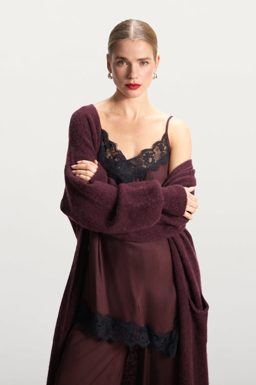 Yasmin Open Cardigan | Amethyst Plum | Alpaca Blend