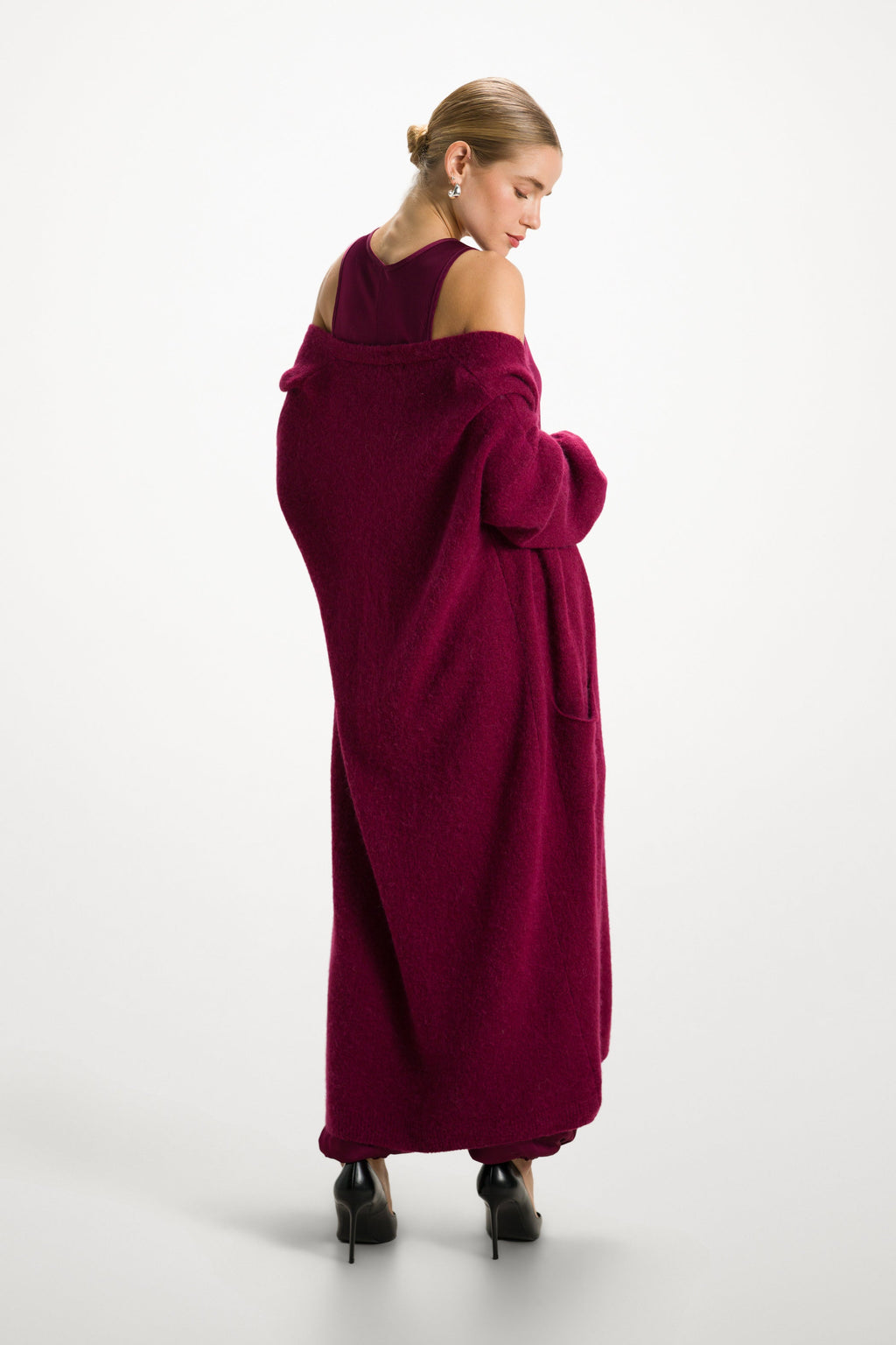 Yasmin Open Cardigan | Burgundy | Alpaca Blend