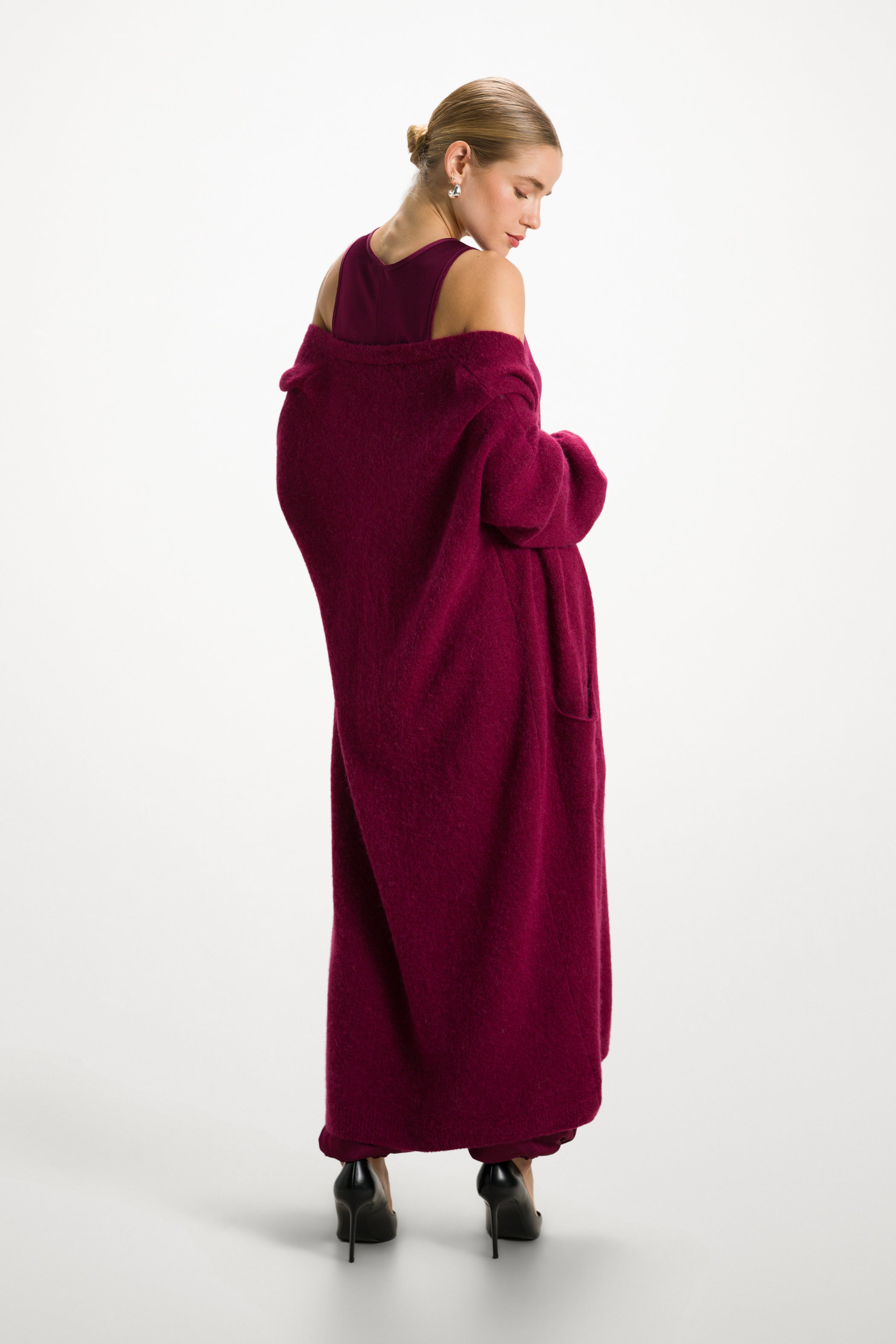 Yasmin Open Cardigan | Burgundy | Alpaca Blend