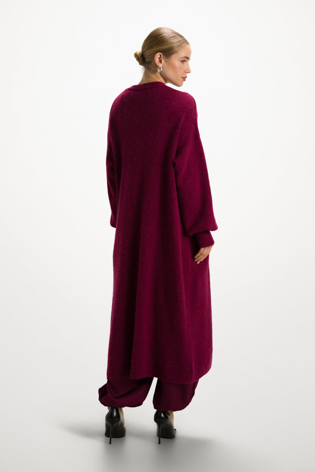 Yasmin Open Cardigan | Burgundy | Alpaca Blend