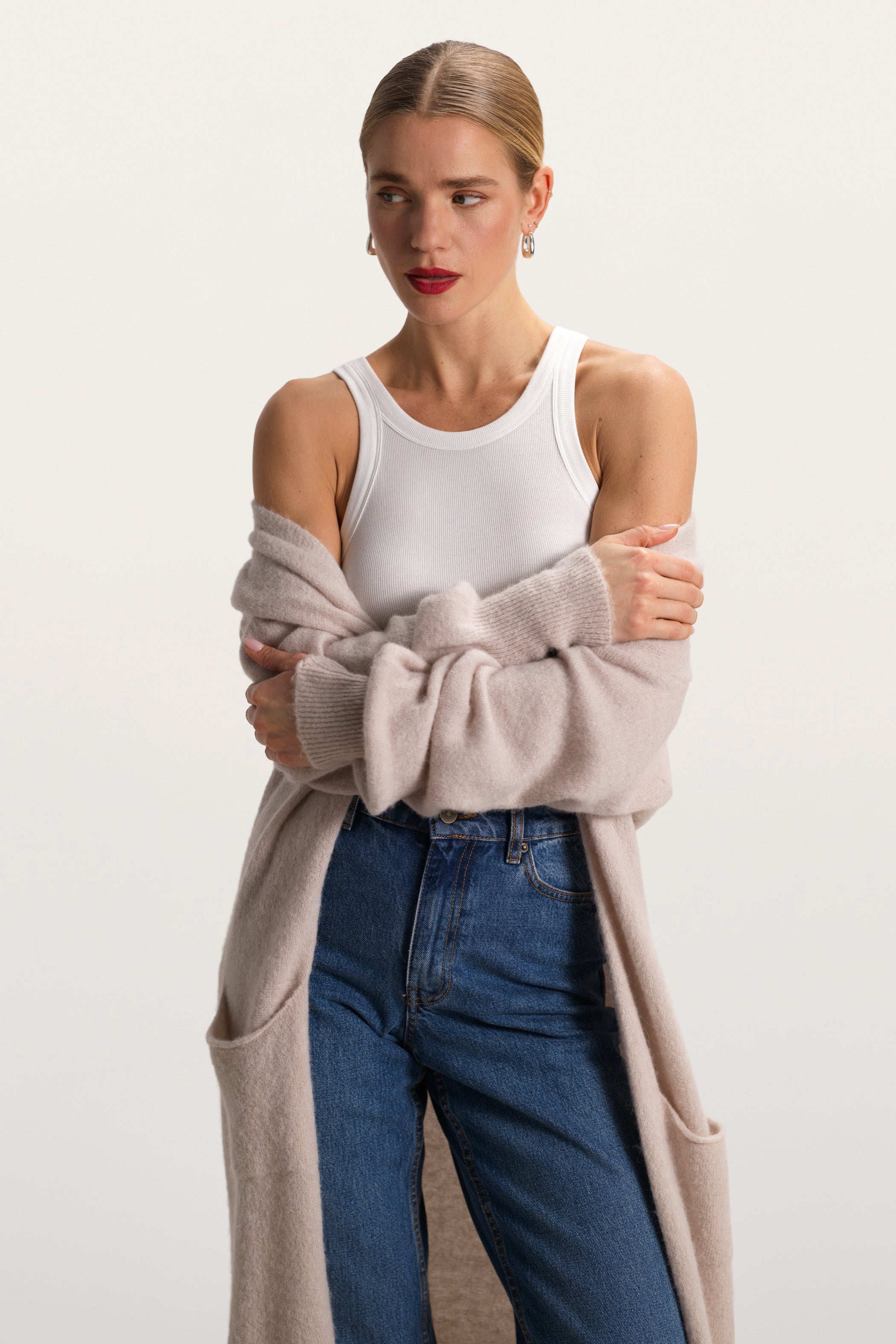 Yasmin Open Cardigan | Beige | Alpaca Blend